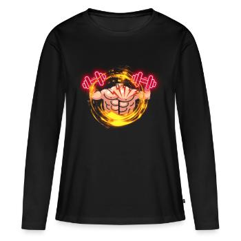 Brustmukki - Frauen Premium Bio Langarmshirt - Schwarz - Vorne - Julia (174cm)