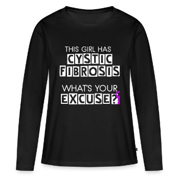 This Girl Has Cystic Fibrosis - Women's Premium Organic Long Sleeve Shirt - black - Front - Julia (174cm)