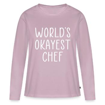 world's okayest chef - Women's Premium Organic Long Sleeve Shirt - dusky pink - Front - Julia (174cm)
