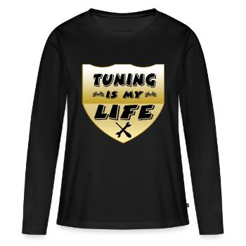 Tuning - Women's Premium Organic Long Sleeve Shirt - black - Front - Julia (174cm)