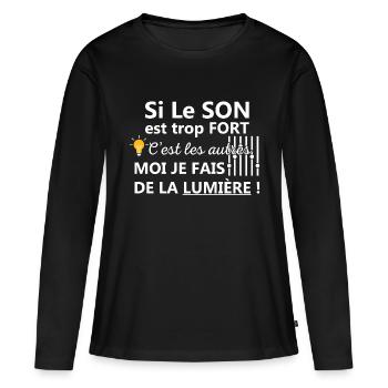 Technicien du Spectacle Fait De La Lumière - T-shirt manches longues Premium bio Femme - noir - Devant - Julia (174cm)