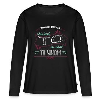 Books Editor Blog Bday Cool Birthday Blagues Châssis - T-shirt manches longues Premium bio Femme - noir - Devant - Julia (174cm)