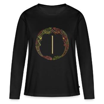 Isa - T-shirt manches longues Premium bio Femme - noir - Devant - Julia (174cm)