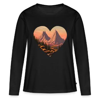 Randonnée en montagne Randonneurs en montagne Randonnées en montagne - T-shirt manches longues Premium bio Femme - noir - Devant - Julia (174cm)