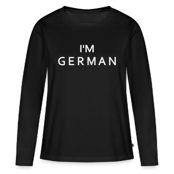 Im german - deutschland - Frauen Premium Bio Langarmshirt - Schwarz - Vorne - Julia (174cm)