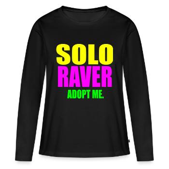 Solo raver adopt me - Women's Premium Organic Long Sleeve Shirt - black - Front - Julia (174cm)
