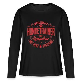 Vollblut Hundetrainer Hundetraining Hundeschule - Frauen Premium Bio Langarmshirt - Schwarz - Vorne - Julia (174cm)