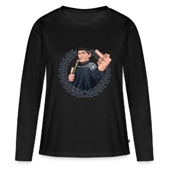 Rieser Grantler // Illustration - Women's Premium Organic Long Sleeve Shirt - black - Front - Julia (174cm)