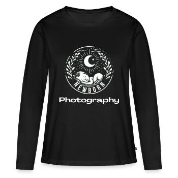 Croquis de nouveau-né - T-shirt manches longues Premium bio Femme - noir - Devant - Julia (174cm)