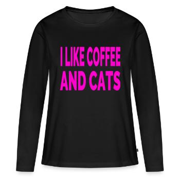 Félin - T-shirt manches longues Premium bio Femme - noir - Devant - Julia (174cm)