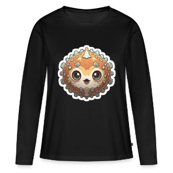 Pufferfish Lover - Women's Premium Organic Long Sleeve Shirt - black - Front - Julia (174cm)