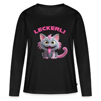 Traiter le monstre chat - T-shirt manches longues Premium bio Femme - noir - Devant - Julia (174cm)