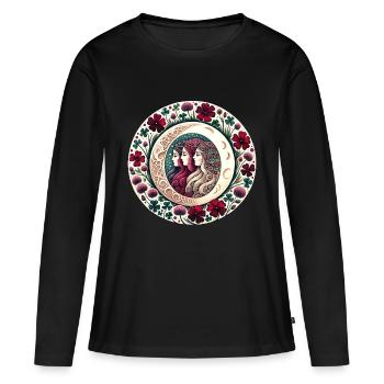 Triple Déesse - T-shirt manches longues Premium bio Femme - noir - Devant - Julia (174cm)