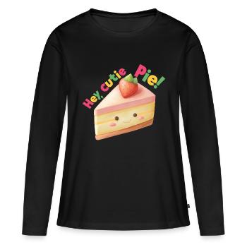 Hé, Cutie Pie ! - T-shirt manches longues Premium bio Femme - noir - Devant - Julia (174cm)