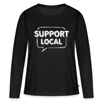 SOUTENEZ LOCAL BRIGHT - T-shirt manches longues Premium bio Femme - noir - Devant - Julia (174cm)