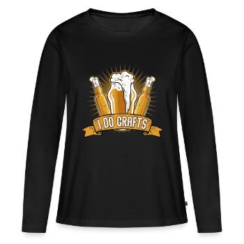 Je fais de l’artisanat Bière artisanale Brasseur Homebrew - T-shirt manches longues Premium bio Femme - noir - Devant - Julia (174cm)