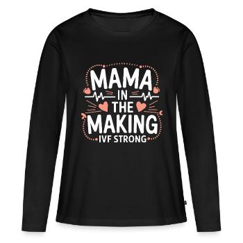 Stolze IVF-Mama in der Entstehung - Frauen Premium Bio Langarmshirt - Schwarz - Vorne - Julia (174cm)
