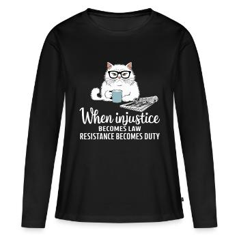 When Injustice Becomes Law Resistance Becomes Duty - T-shirt manches longues Premium bio Femme - noir - Devant - Julia (174cm)