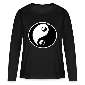 Yin Yang - Frauen Premium Bio Langarmshirt - Schwarz - Vorne - Julia (174cm)