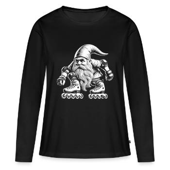 Inline - T-shirt manches longues Premium bio Femme - noir - Devant - Julia (174cm)