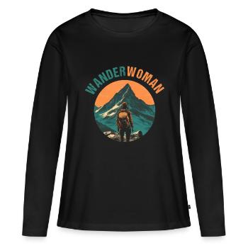 Vagabonde - T-shirt manches longues Premium bio Femme - noir - Devant - Julia (174cm)