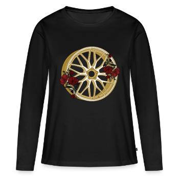Bord - T-shirt manches longues Premium bio Femme - noir - Devant - Julia (174cm)