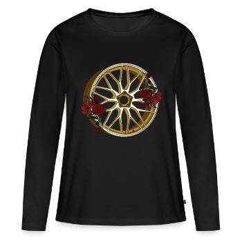 Bord - T-shirt manches longues Premium bio Femme - noir - Devant - Julia (174cm)