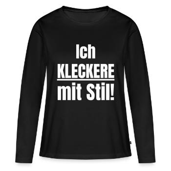 Je déborde de style ! - T-shirt manches longues Premium bio Femme - noir - Devant - Julia (174cm)