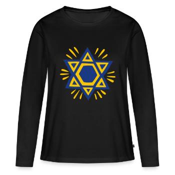 Étoile de David 2farbig - T-shirt manches longues Premium bio Femme - noir - Devant - Julia (174cm)
