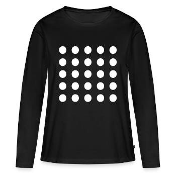pois blancs - T-shirt manches longues Premium bio Femme - noir - Devant - Julia (174cm)