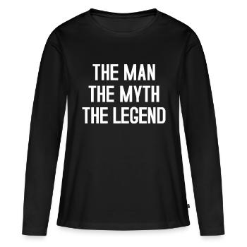 MAN MYTH LEGEND - T-shirt manches longues Premium bio Femme - noir - Devant - Julia (174cm)
