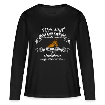 Trakehner chance - T-shirt manches longues Premium bio Femme - noir - Devant - Julia (174cm)