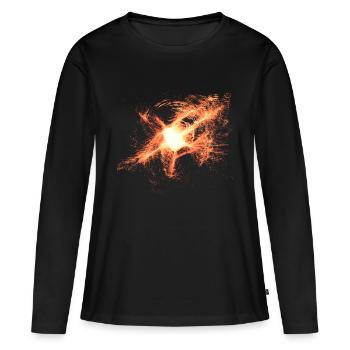Explosion - Frauen Premium Bio Langarmshirt - Schwarz - Vorne - Julia (174cm)