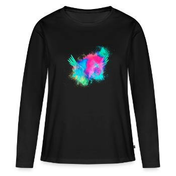 Ailes d'anges colorés - T-shirt manches longues Premium bio Femme - noir - Devant - Julia (174cm)