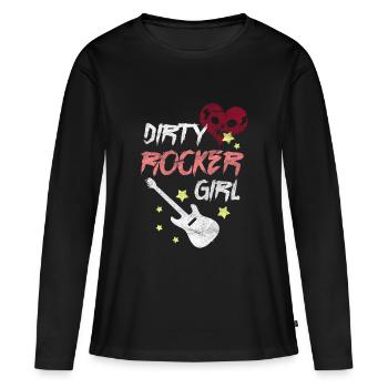 Rocker Girl Guitar Gitarrist Musik Rock And Roll - Frauen Premium Bio Langarmshirt - Schwarz - Vorne - Julia (174cm)