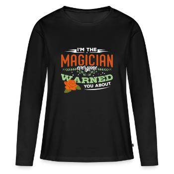 Magiciens Magicien Magicien Magicien Cadeau de sorcellerie - T-shirt manches longues Premium bio Femme - noir - Devant - Julia (174cm)