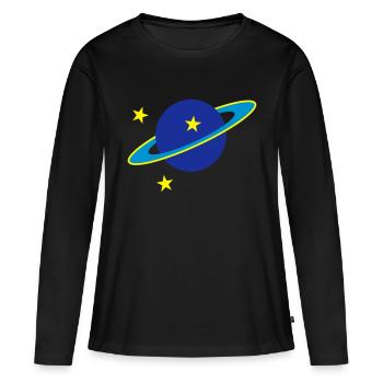 Saturn - Frauen Premium Bio Langarmshirt - Schwarz - Vorne - Julia (174cm)
