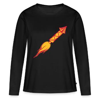 les flammes brûlent chaud rapide ra - T-shirt manches longues Premium bio Femme - noir - Devant - Julia (174cm)