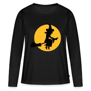 Sorcière - T-shirt manches longues Premium bio Femme - noir - Devant - Julia (174cm)