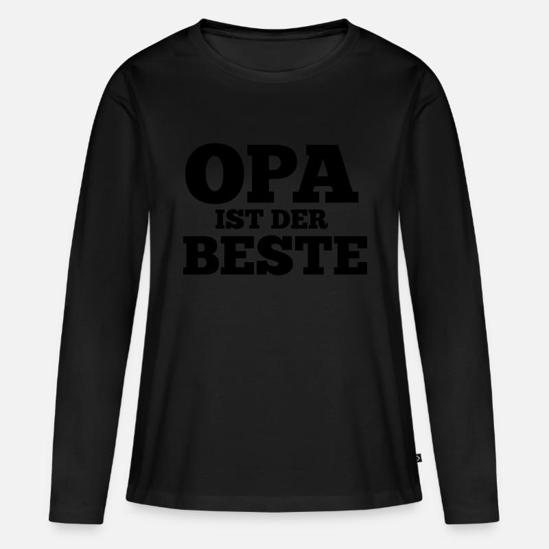 Lustiger Spruch für Opa Geschenkidee - Frauen Premium Bio Langarmshirt - Schwarz