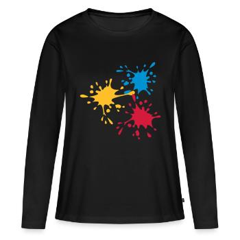 Farbe - Frauen Premium Bio Langarmshirt - Schwarz - Vorne - Julia (174cm)