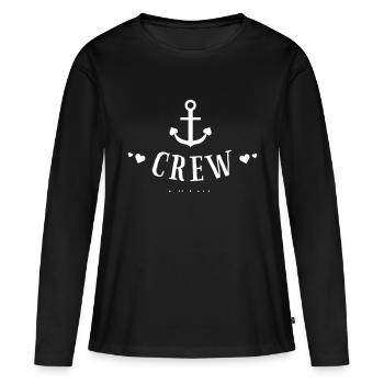Coeurs d’équipage - Skipper Segeln Charter Mannschaft 6 - T-shirt manches longues Premium bio Femme - noir - Devant - Julia (174cm)