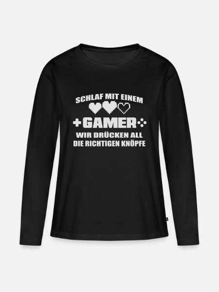 GAMER - Frauen Premium Bio Langarmshirt - Schwarz