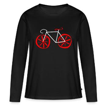 Fahrrad Cycling LOVE - T-shirt manches longues Premium bio Femme - noir - Devant - Julia (174cm)