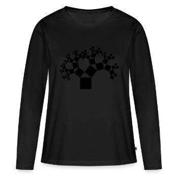 Arbre pythagore noir - T-shirt manches longues Premium bio Femme - noir - Devant - Julia (174cm)