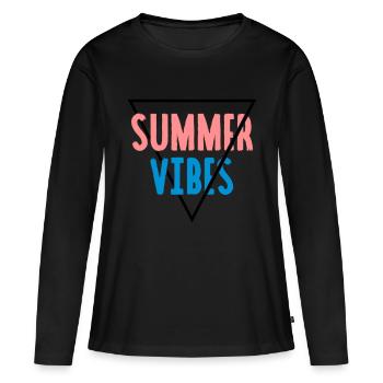 Summer Vibes - T-shirt manches longues Premium bio Femme - noir - Devant - Julia (174cm)