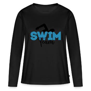 Compétition par équipe de natation par équipe - T-shirt manches longues Premium bio Femme - noir - Devant - Julia (174cm)