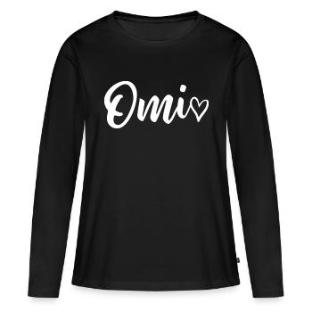 Grand-mère - cadeau grand-mère grand-mère anniversaire - T-shirt manches longues Premium bio Femme - noir - Devant - Julia (174cm)