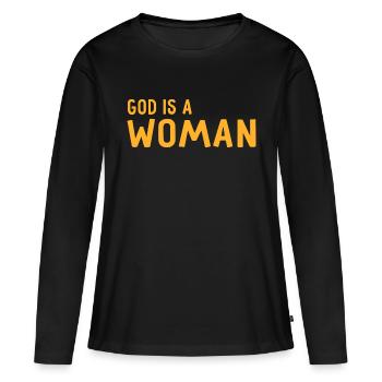 God is a woman Feminist Feminist Cadeau - T-shirt manches longues Premium bio Femme - noir - Devant - Julia (174cm)