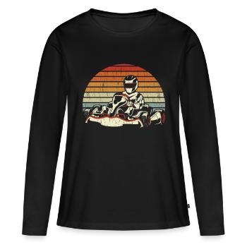 GoKart Vintage Hippodrome Go Kart - T-shirt manches longues Premium bio Femme - noir - Devant - Julia (174cm)